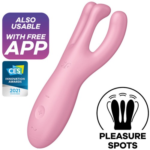 Satisfyer Threesome 4 Vibrator - App Controlled Pink