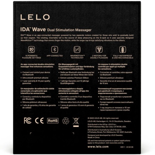 Ida Wave Couples Massager Black - App-Controlled Pleasure