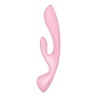 Satisfyer - Triple Oh Vibrador Híbrido Rosa para Estimulación Versátil