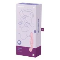 Satisfyer - Triple Oh Vibrador Híbrido Rosa para Estimulación Versátil