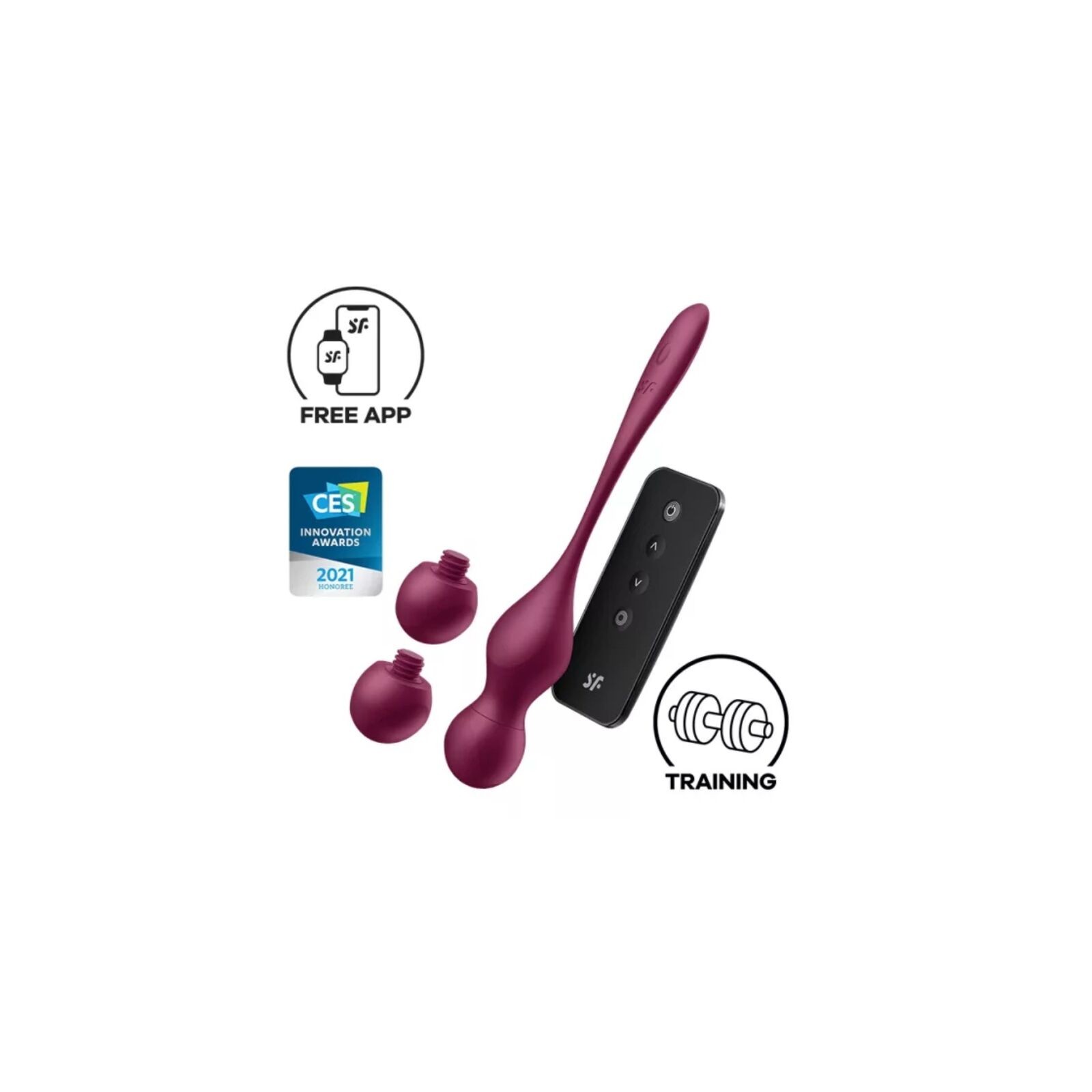 Satisfyer - Love Birds Vary Bolas Vibradores App Gratuita Rojo Vino