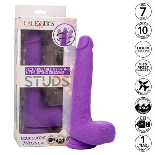 Studs Vibrador Recargable Giratorio y de Empuje