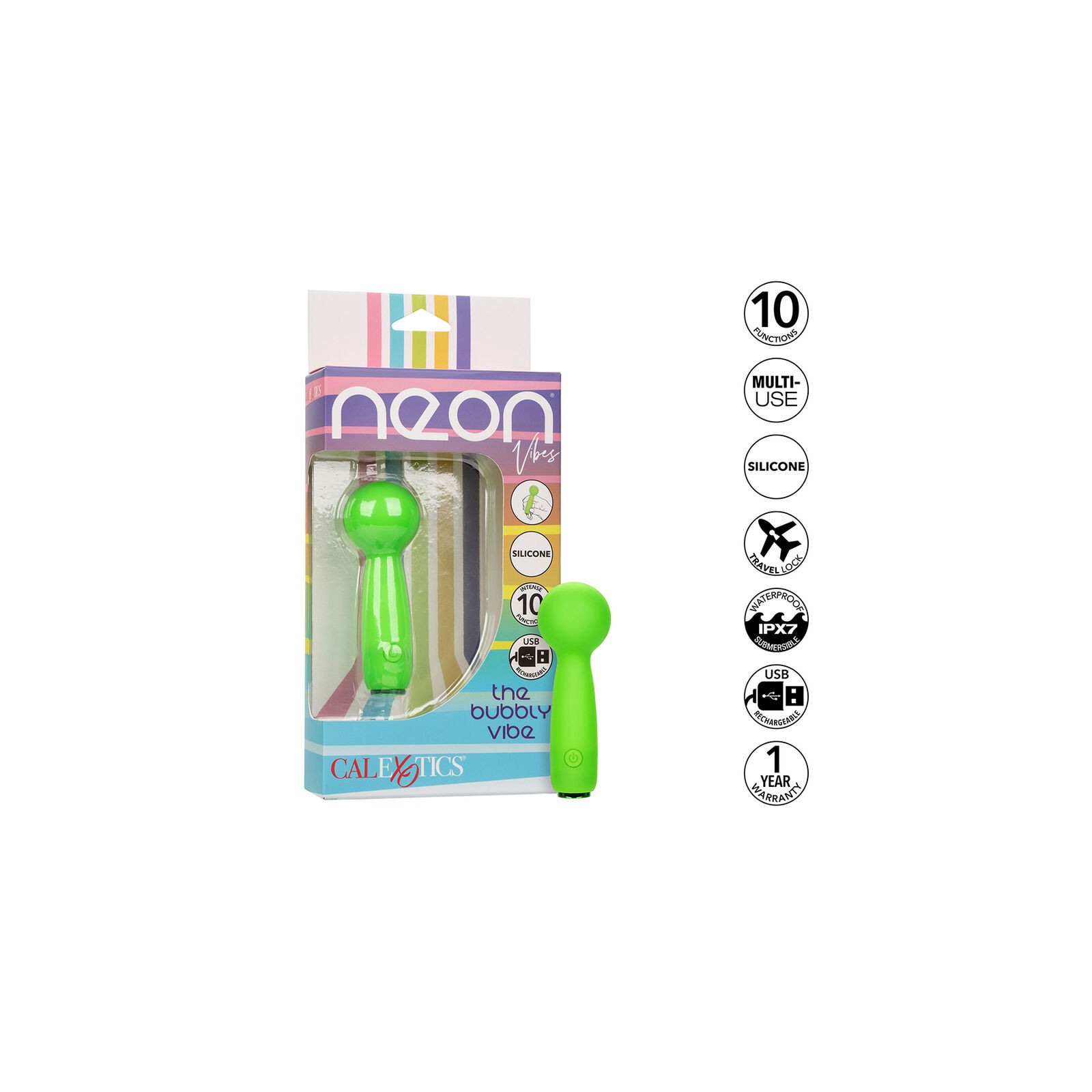 Neon Vibes The Bubbly Vibe Mini Massager - Green