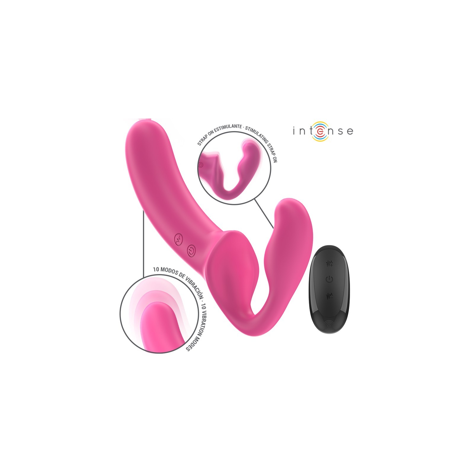 Intense AMY Double Vibrator 20 cm Remote Control Pink