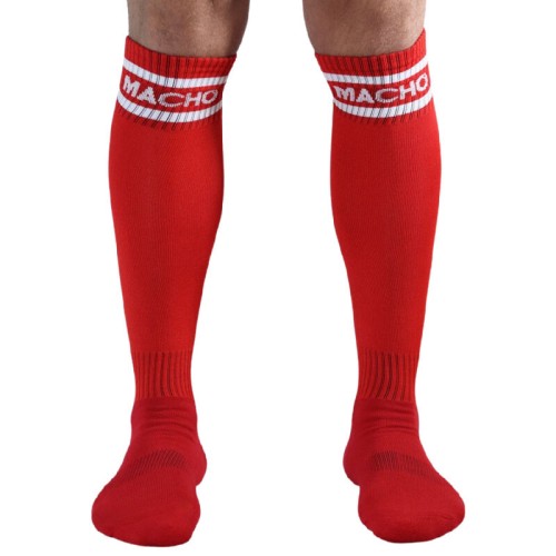 Macho Calcetines Largos Talla Única Rojo