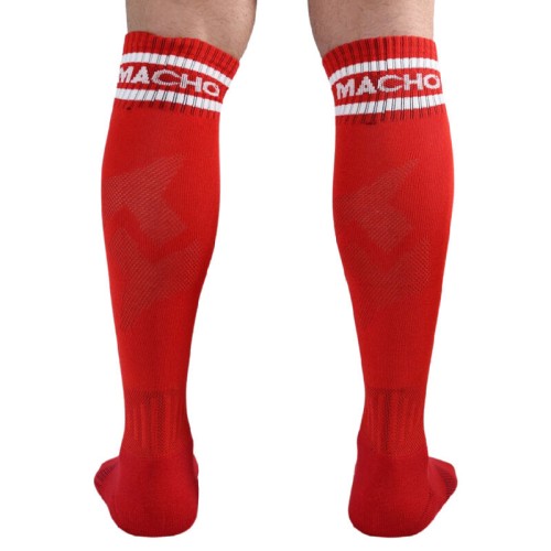 Macho Calcetines Largos Talla Única Rojo