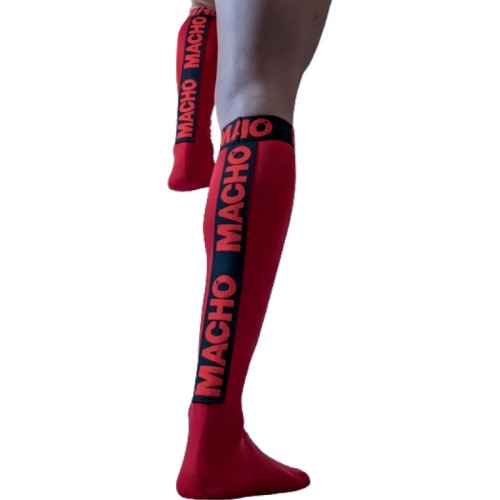 Macho Fine Red Socks One Size