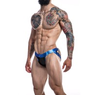 Cut4men Desire Leather Jockstrap Blue XL