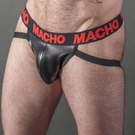 Macho Red Leather Jockstrap S - Sensual Wear