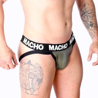 Macho MX27GR Leather Jock Grey Beige M