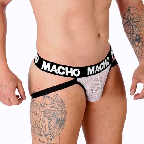 Macho - Mx26x1 Jock Rejilla Blanco para Atractivo Sensual