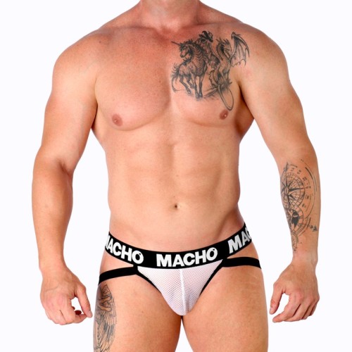 Macho - Mx26x1 Jock Rejilla Blanco L | Comodidad Erótica