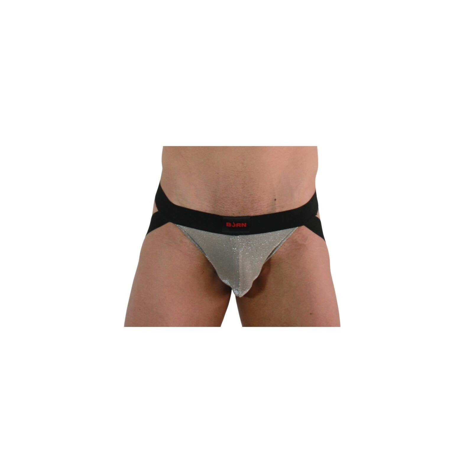 Jockstrap Brillante Beige Negro XL - Colección BURN