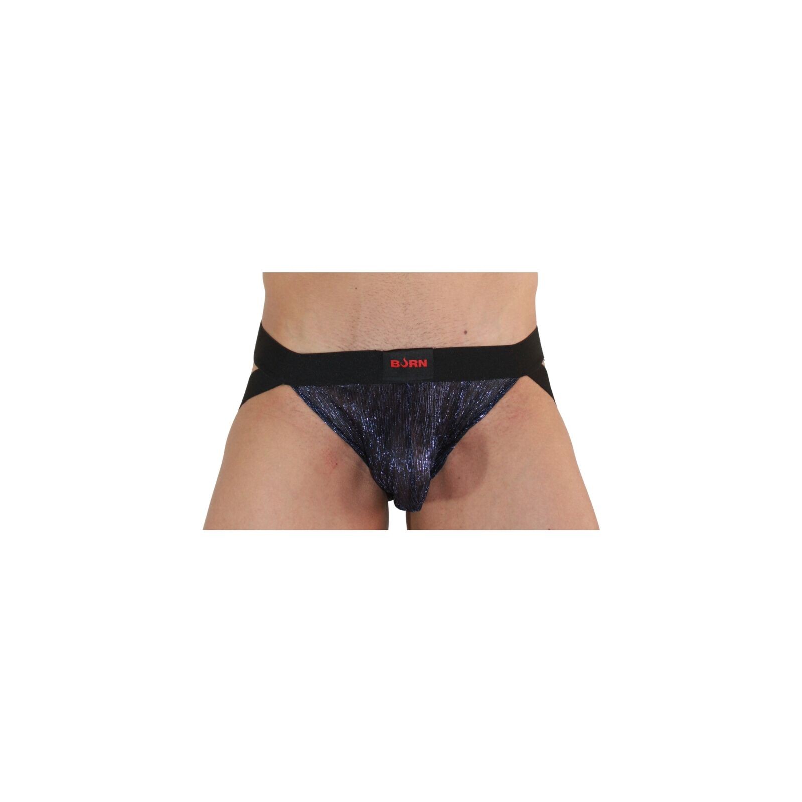 BURN - Jockstrap Brillante Azul/Negro XL - Estilo Atrevido