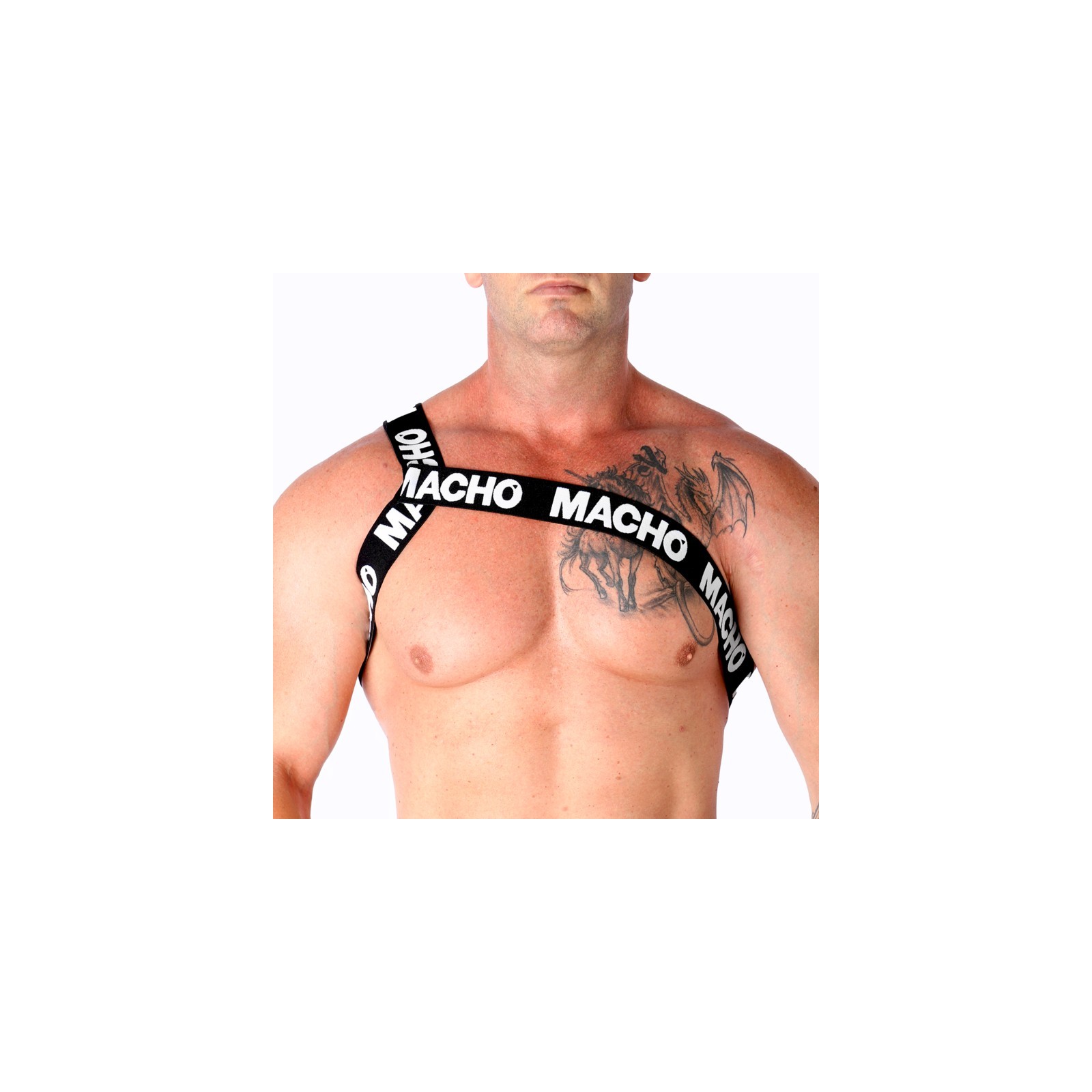 Macho White Roman Harness S/M - Stylish and Comfortable