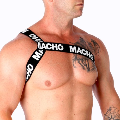 Macho White Roman Harness S/M - Stylish and Comfortable