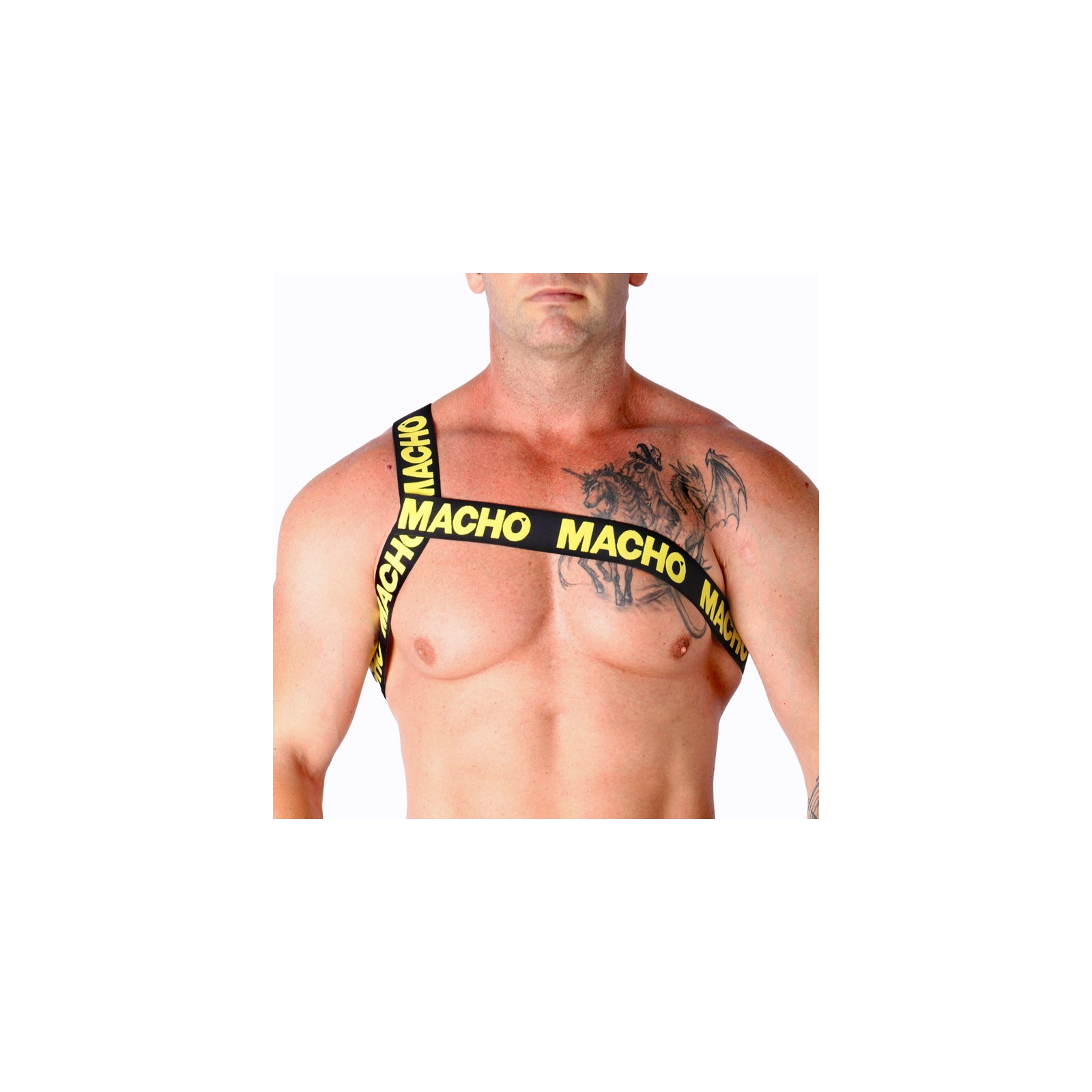 Macho Elastic Roman Harness Yellow S/M for Versatile Style