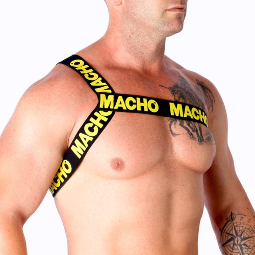 Macho Elastic Roman Harness Yellow S/M for Versatile Style