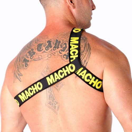 Macho Elastic Roman Harness Yellow S/M for Versatile Style