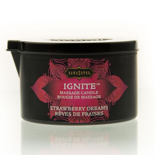 Kamasutra Strawberry Dreams Massage Candle 170g - Sensual Aroma