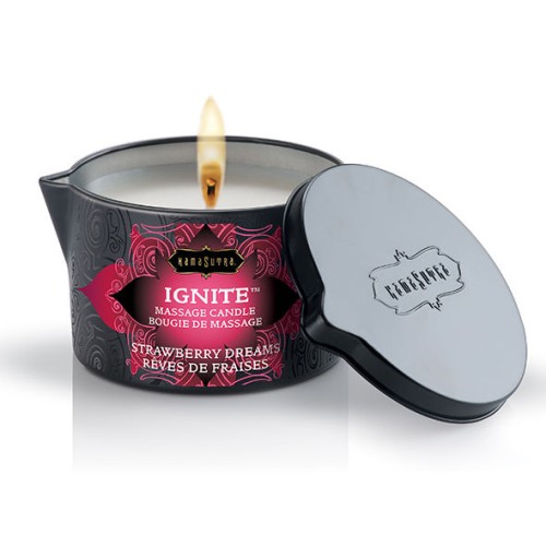 Kamasutra Strawberry Dreams Massage Candle 170g - Sensual Aroma