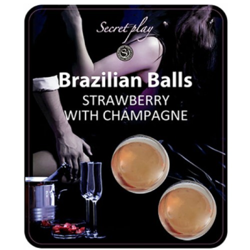 Secretplay - Set 2 Brazilian Balls Fresas Con Cava | Experiencia Única con Sabores