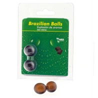 Brazilian Balls Intimate Gel with Chocolate Flavor - Pack of 2