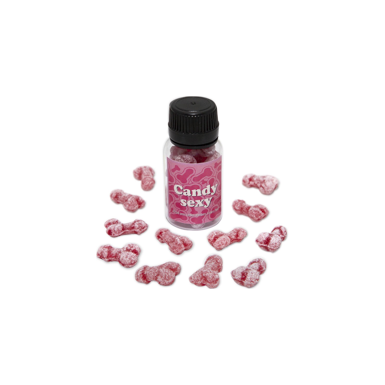 Candy Sexy Bote 12 Gominolas Sabor Fresa-Cereza para Divertirse