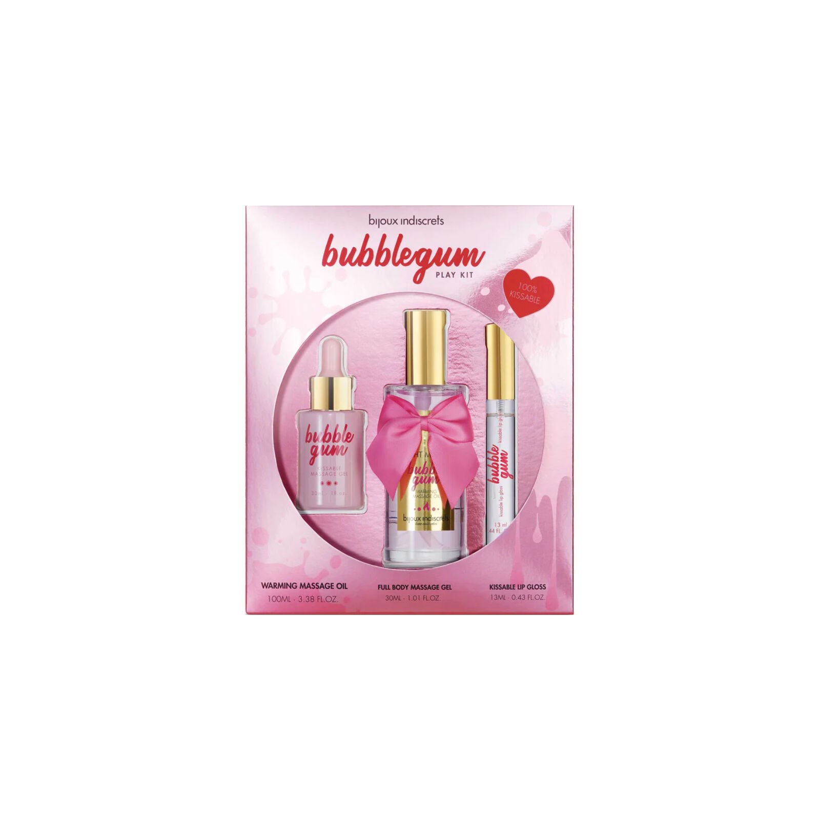 Bijoux - Indiscrets Bubblegum Play Kit Con Aceite Gel & Brillo De Labios