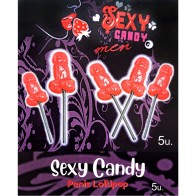 5 Cherry Flavored Penis-Shaped Lollipops