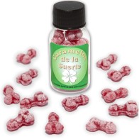 12 Caramelos De La Suerte Forma Pene Fresa/Cereza