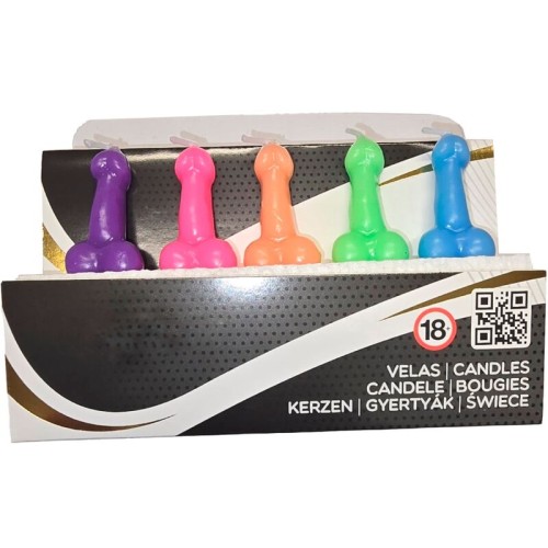 Box of 5 Colorful Penis Candles