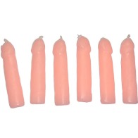 Set de 6 Velas en Forma de Pene para Fiestas