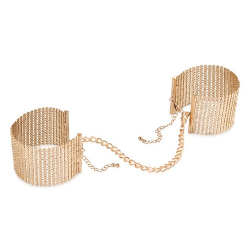 Bijoux Metallique Golden Mesh Handcuffs - Seductive Luxury