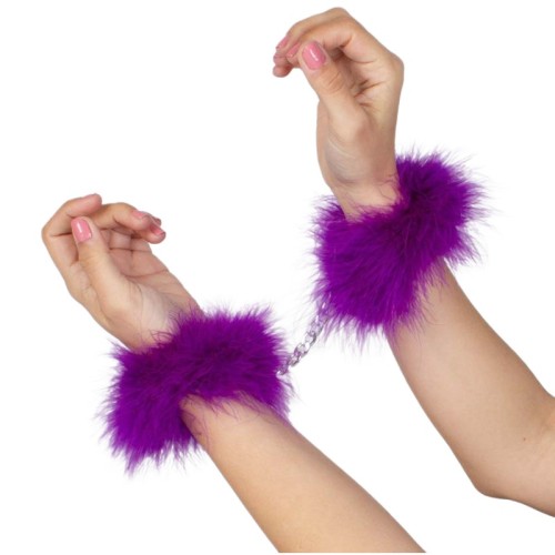 Secretplay Marabou Handcuffs Lilac - Sensual Accessory