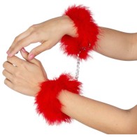 Secretplay Marabou Handcuffs Red