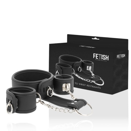 Set Fetish Submissive - Collar y Esposas de Cuero Vegano