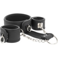 Fetish Submissive Vegan Leather Collar and Cuffs Set