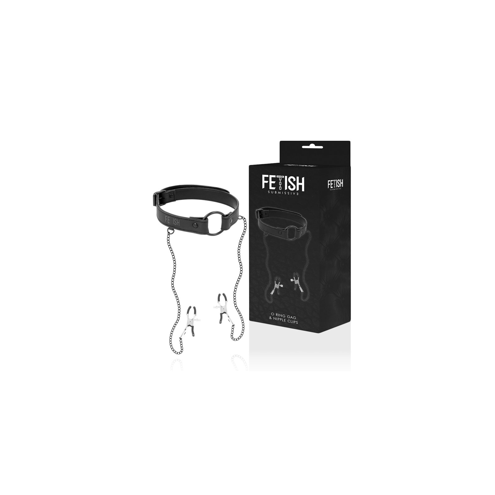 Fetish Submissive Gag Ring with Nipple Clamps