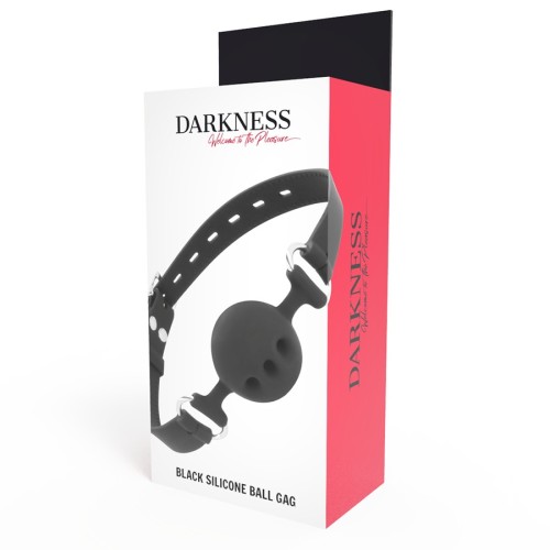 Darkness Breathable Silicone Gag Black - Exciting Play