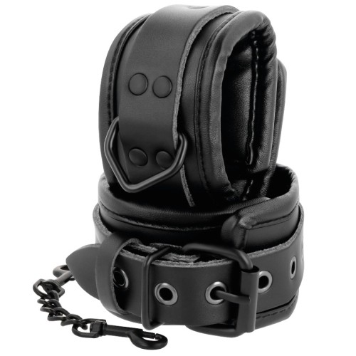 Darkness Adjustable Leather Ankle Cuffs for BDSM Fun