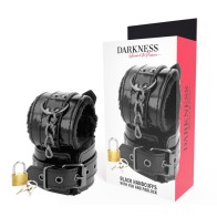 Darkness Adjustable Leather Cuffs with Lock