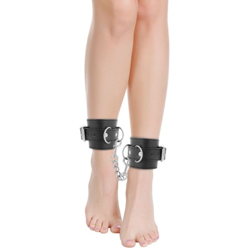 Darkness Adjustable Leather Ankle Cuffs - BDSM Gear