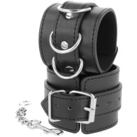 Darkness Adjustable Leather Ankle Cuffs - BDSM Gear