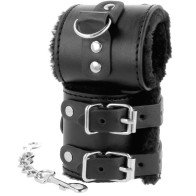 Darkness Adjustable Leather Handcuffs Black - Elegant BDSM Gear