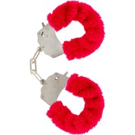 Red Plush Handcuffs for Bondage Play