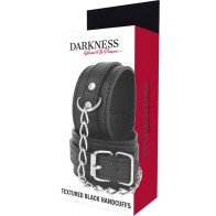 Darkness - Esposas Leather Negro Textura