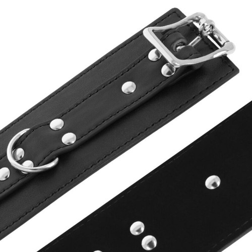 Darkness - Esposas Leather Negro - Equipo de Bondage Definitivo