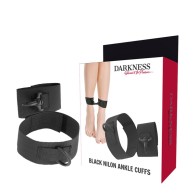 Darkness Black Nylon Ankle Cuffs - Sexy Restraints