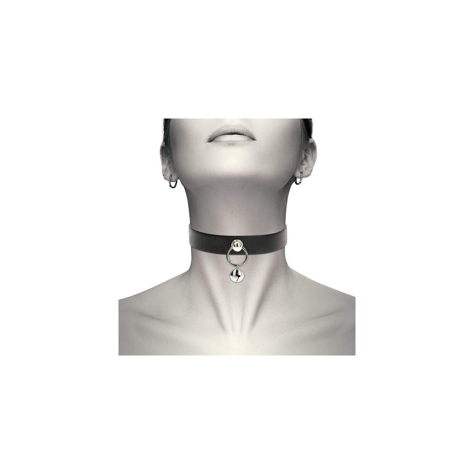 Coquette Chic Vegan Leather Collar with Bell